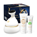 Bioenergetic Meridian Massager with herbal creams for therapeutic acupuncture and relaxation, blending modern and traditional healing.